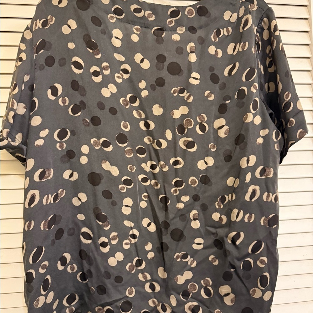 French Connection Stylish Brown Black and Cream Women's Top Sz XL - Picture 5 of 8